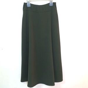 Double Take Olive Green Elastic Waist A-Line Maxi Skirt Size M